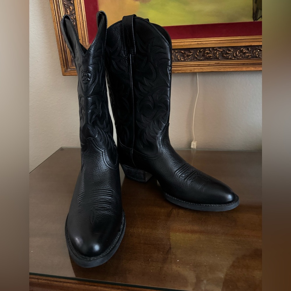 Ariat Men's Heritage R Toe Western Boot in Black - Size 9D - Picture 7 of 13